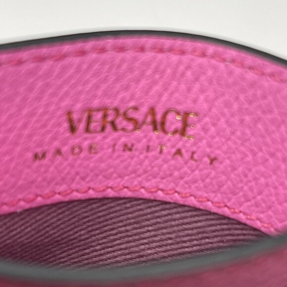 Versace Mini Medusa Pink Paradise Grainy Leather Slim Card Case - NWOT - Picture 4 of 6